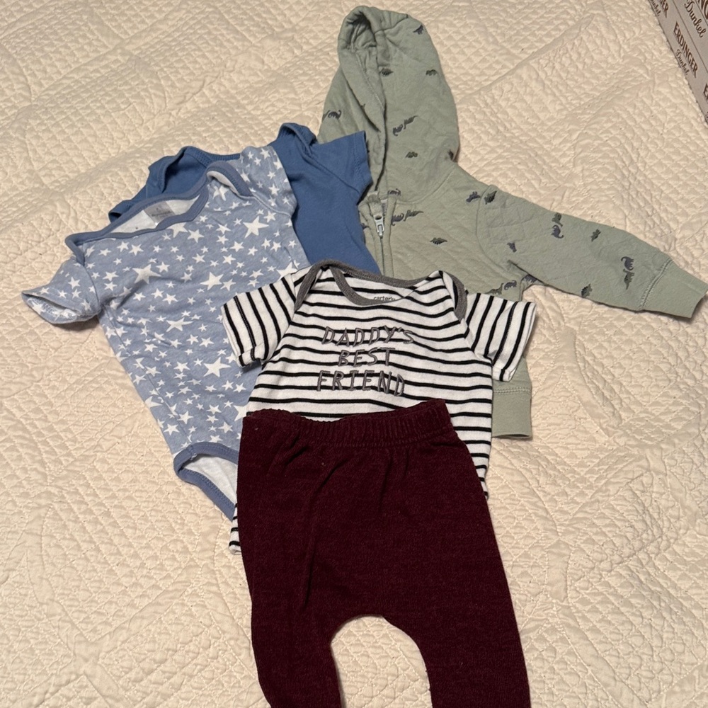 Carter's Blue and Gray Baby Onesie Set